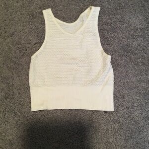 H&M Off-White Textured Sleeveless Top